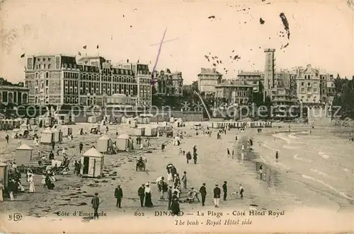 AK / Ansichtskarte Dinard_Ille_et_Vilaine_Bretagne La Plage Cote Hotel Royal Dinard_Ille