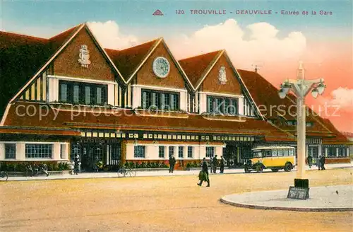 AK / Ansichtskarte Trouville Deauville Entree de la Gare Trouville Deauville