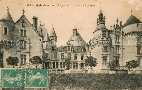AK / Ansichtskarte Malesherbes Facade du Chateau de Rouville Malesherbes