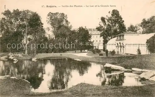 AK / Ansichtskarte Angers Jardin des Plantes Le Lac et la Grande Serre Angers