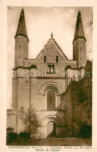 AK / Ansichtskarte Fontevraud l_Abbaye Entree de l Eglise Fontevraud l Abbaye