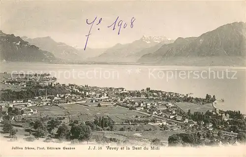 AK / Ansichtskarte Vevey_VD et la Dent du Midi Vevey_VD