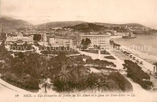 AK / Ansichtskarte Nice_Alpes_Maritimes Vue densemble du Jardin du Roi Albert et le Quai des Etats Unis Nice_Alpes_Maritimes