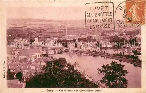 AK / Ansichtskarte Givet_Ardennes Vue generale de Givet Notre Dame Givet Ardennes