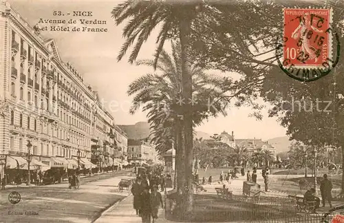 AK / Ansichtskarte Nice_Alpes_Maritimes Avenue de Verdun et Hotel de France Nice_Alpes_Maritimes