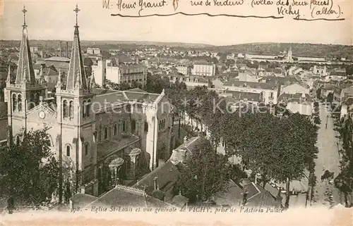 AK / Ansichtskarte Vichy_Allier Eglise St Louis et vue generale prise de lAstoria Palace Vichy Allier