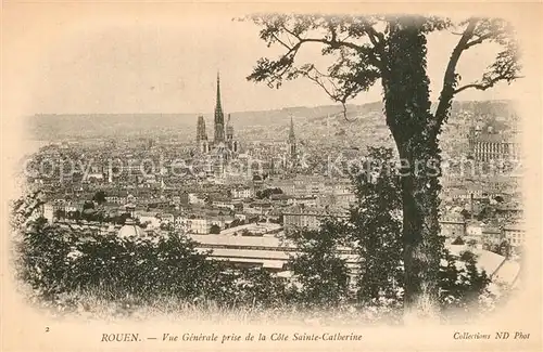 AK / Ansichtskarte Rouen Vue generale prise de la Cote Sainte Catherine Rouen