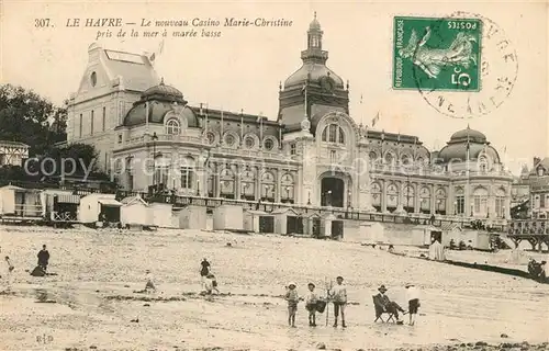AK / Ansichtskarte Le_Havre Nouveau Casino Marie Christine Plage vue prise de la mer a maree basse Le_Havre