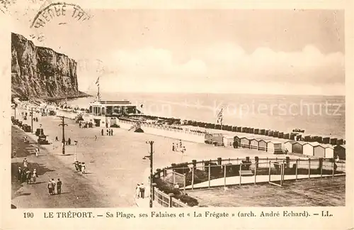 AK / Ansichtskarte Le_Treport La plage et ses falaises Restaurant La Fregate Le_Treport
