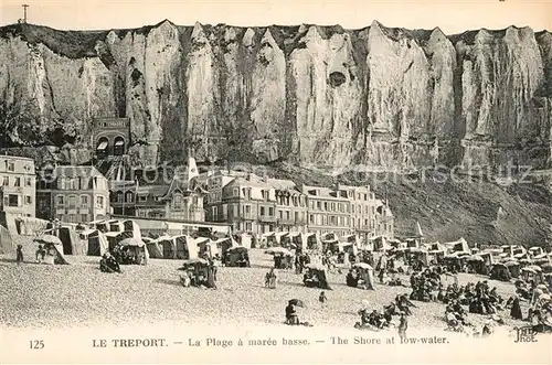 AK / Ansichtskarte Le_Treport La plage et les falaises a maree basse Le_Treport