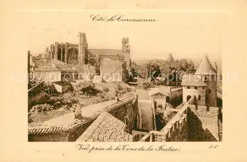 AK / Ansichtskarte Carcassonne La cite vue prise de la Cour de la Justice Carcassonne