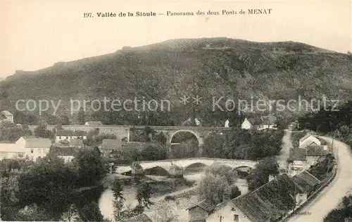 AK / Ansichtskarte Menat Panorama des deux ponts Vallee de la Sioule Menat