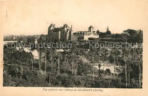 AK / Ansichtskarte Solesmes_Sarthe Vue generale sur l Abbaye Solesmes_Sarthe