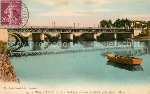 AK / Ansichtskarte Hendaye_Pyrenees_Atlantiques Pont international des pietons pour Irun Hendaye_Pyrenees