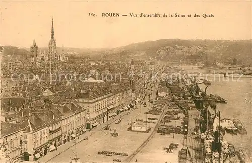 AK / Ansichtskarte Rouen Vue d ensemble de la Seine et des quais Rouen