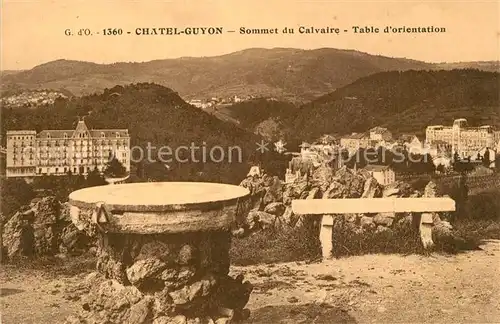 AK / Ansichtskarte Chatel Guyon Sommet du Calvaire table d orientation Chatel Guyon