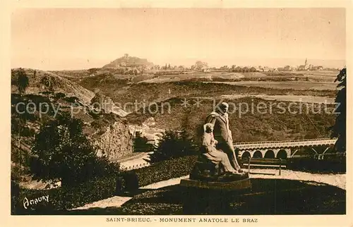 AK / Ansichtskarte Saint Brieuc_Cotes d_Armor Monument Anatole le Braz Paysage Saint Brieuc_Cotes d