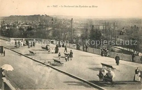AK / Ansichtskarte Pau Boulevard des Pyrenees en hiver Pau