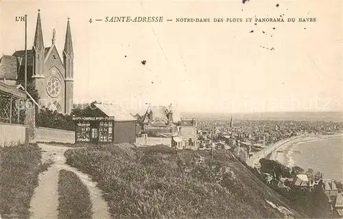 AK / Ansichtskarte Sainte Adresse Eglise Notre Dame des Flots et panorama du Havre Sainte Adresse