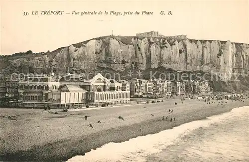 AK / Ansichtskarte Le_Treport Vue generale de la plage prise du Phare Falaises Le_Treport