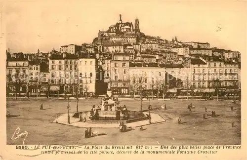 AK / Ansichtskarte Le_Puy en Velay Place du Breuil Monumentale Fontaine Crozatier Le_Puy en Velay