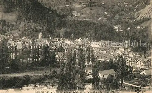 AK / Ansichtskarte Luz Saint Sauveur_Hautes_Pyrenees Vue generale prise des ruines de Sainte Marie Luz Saint Sauveur_Hautes
