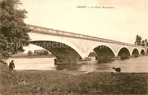 AK / Ansichtskarte Gergy Pont Boucicaut sur la Saone Gergy