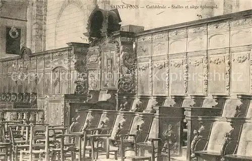 Saint Pons de Thomieres Cathedrale Stalles et siege episcopal Saint Pons de Thomieres