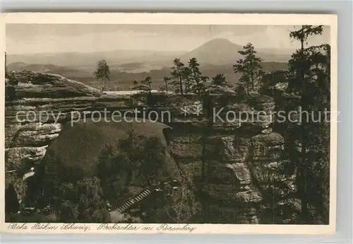 Prebischtor mit Rosenberg Felsen Elbsandsteingebirge Prebischtor