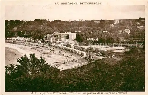 Perros Guirec Vue generale de la Plage de Trestraou Perros Guirec