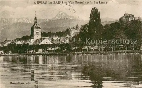 Evian les Bains_Haute_Savoie Vue Generale et le Lac Leman Evian les Bains_Haute