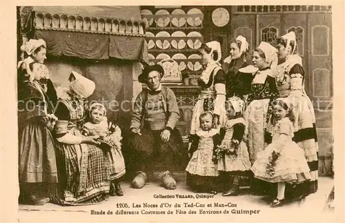 Quimper Les Noces dOr du Tad Coz et Man Coz Etude de Differents Costumes de Fete des Environs de Quimper Quimper