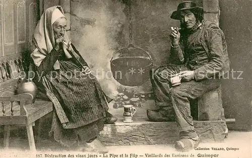 Quimper Distraction des vieux jours La Pipe et le Flip Vieillards des Environs de Quimper Quimper