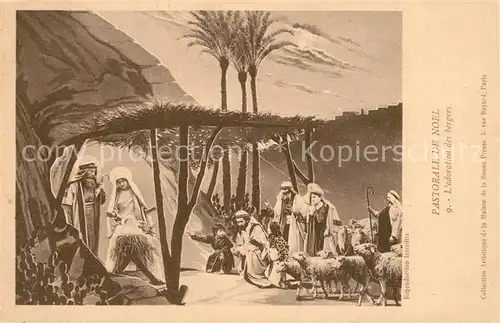 Weihnachten K?nstlerkarte Pastorale de Noel L adoration des Bergers  
