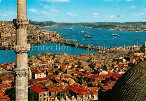 Istanbul_Constantinopel Goldenes Horn Galata Bruecke und Bosphorus von Suleymaniye Istanbul_Constantinopel