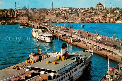 Istanbul_Constantinopel Galata Bruecke Neue Mosche und Suleymaniye Istanbul_Constantinopel