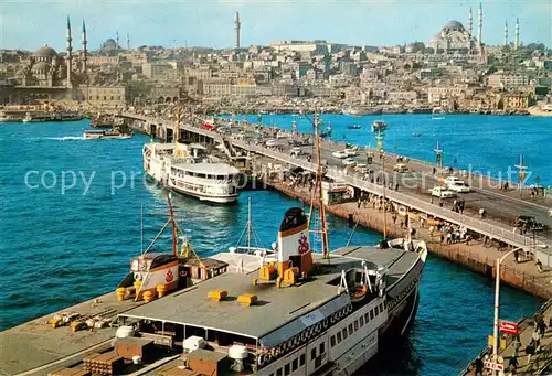 Istanbul_Constantinopel Galata Bruecke Neue Moschee und Sueleymaniye Istanbul_Constantinopel