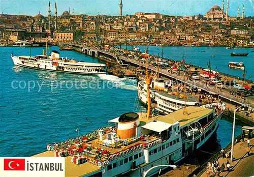 Istanbul_Constantinopel Galata Bruecke Neue Moschee und Sueleymaniye Istanbul_Constantinopel