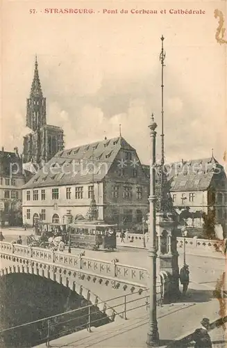 Strassenbahn Strasbourg Pont du Corbeau Cathedrale  