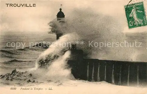 AK / Ansichtskarte Leuchtturm_Lighthouse Trouville Pendant la Tempete  