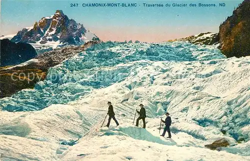 AK / Ansichtskarte Bergsteigen_Klettern Chamonix Mont Blanc Traversee du Glacier des Bossons  