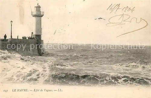 AK / Ansichtskarte Leuchtturm_Lighthouse Le Havre Effet de Vagues  
