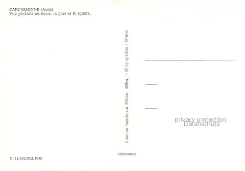 AK / Ansichtskarte Carcassonne Vue generale aerienne la gare et le square Carcassonne