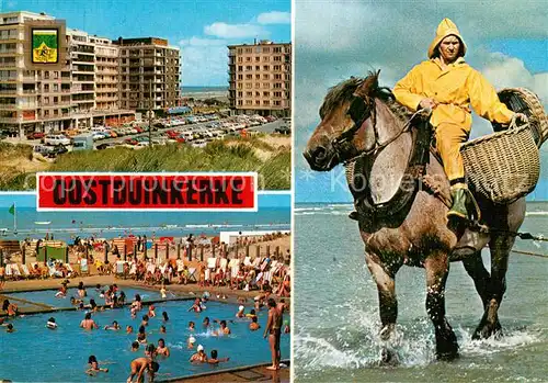 AK / Ansichtskarte Oostduinkerke Hochhaeuser Schwimmbad Strandritt Oostduinkerke