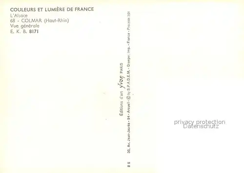 AK / Ansichtskarte Colmar_Haut_Rhin_Elsass Vue generale Colmar_Haut_Rhin_Elsass