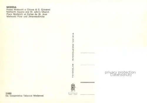 Modena_Emilia Romagna Piazza Matteotti e Chiesa di S Giovanni Modena Emilia Romagna