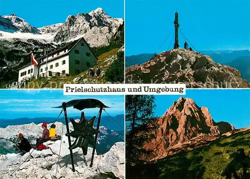 Hinterstoder Prielschutzhaus Gipfelkreuz am Gr Priel Spitzmauer Gipfel  Hinterstoder