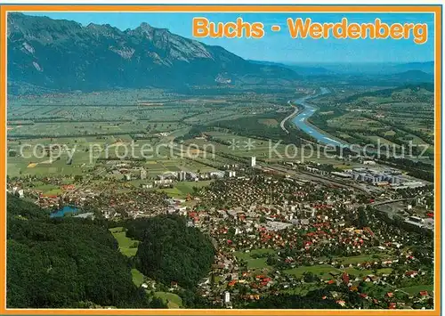 Buchs Werdenberg Fliegeraufnahme mit Hoher Kasten Buchs Werdenberg