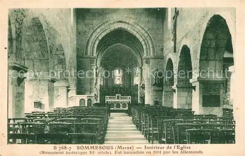 AK / Ansichtskarte Sommesous Interieur de l eglise Monument historique XIe siecle Sommesous