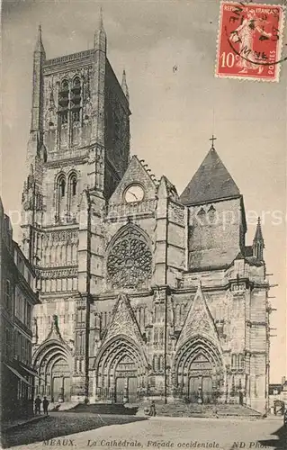 AK / Ansichtskarte Meaux_Seine_et_Marne La Cathedrale facade occidentale Meaux_Seine_et_Marne